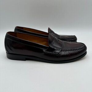 Cole Haan Size 11.5M Burgundy Brown Leather‎ Penny Loafers Nike Air Comfort Shoe